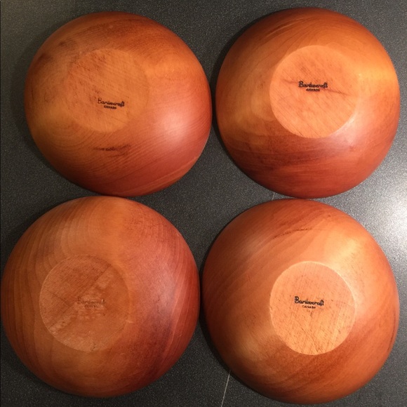 Four wooden salad serving bowls by Baribocraft - Picture 2 of 2